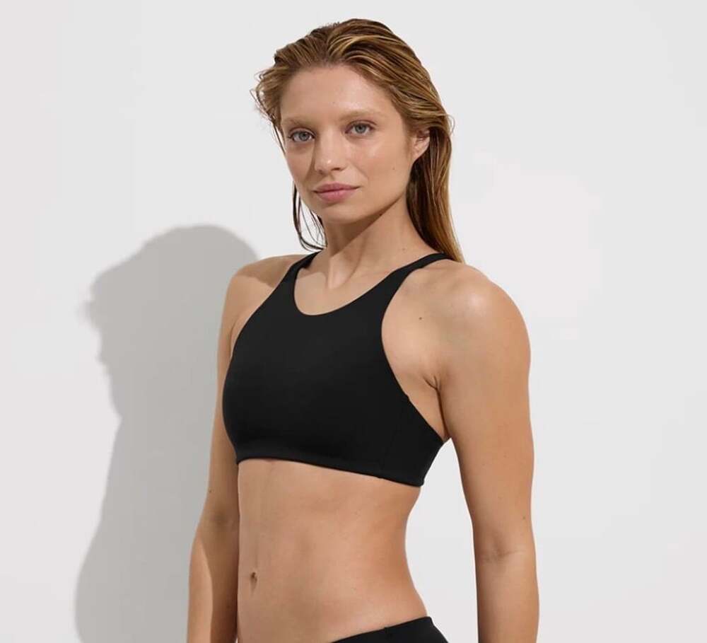 Left on Friday Black High Neck Bikini Top Size L